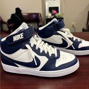 Nike Navy and White High-Top Sneakers